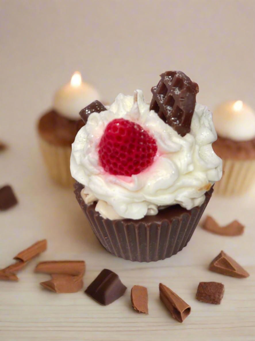 Cafe Mocha Latte Candle Cupcake