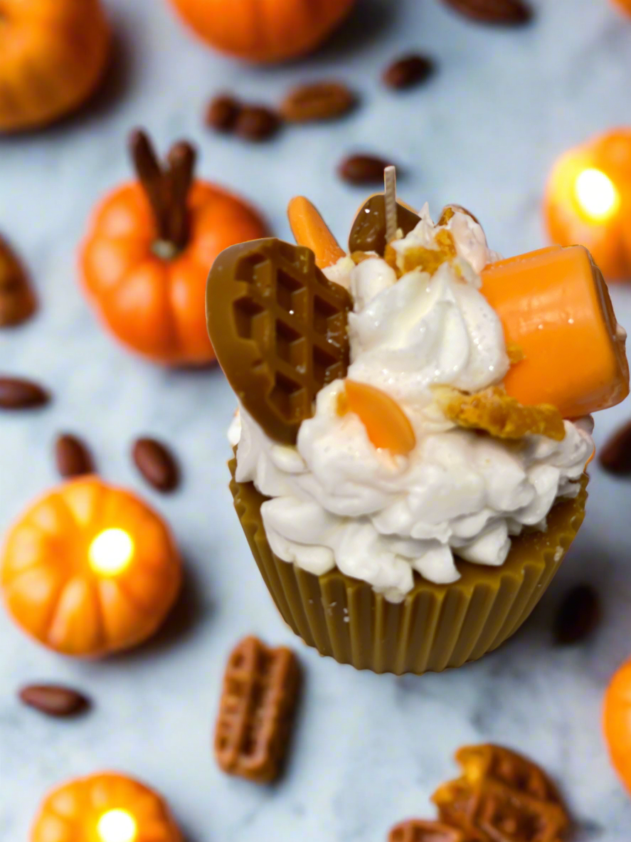 Pumpkin Pecan Waffles Candle Cupcake