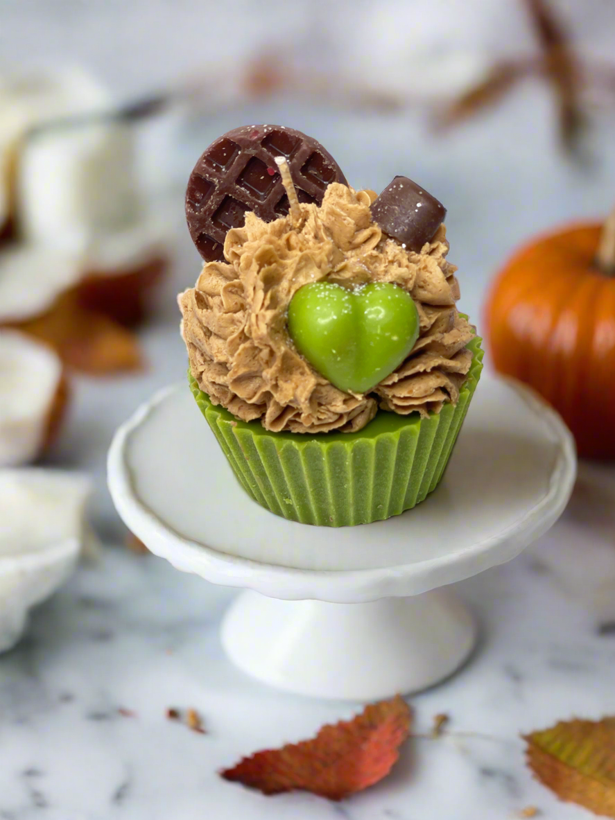 Falling Leaves Candle Cupcake