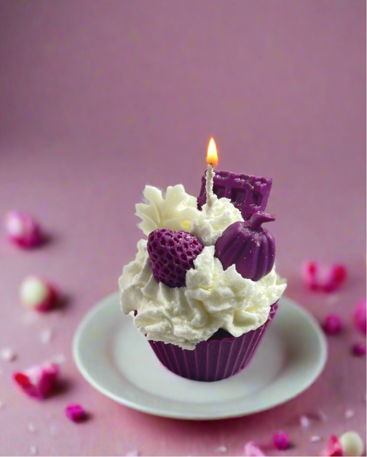 Ruby Glaze Candle Cupcake