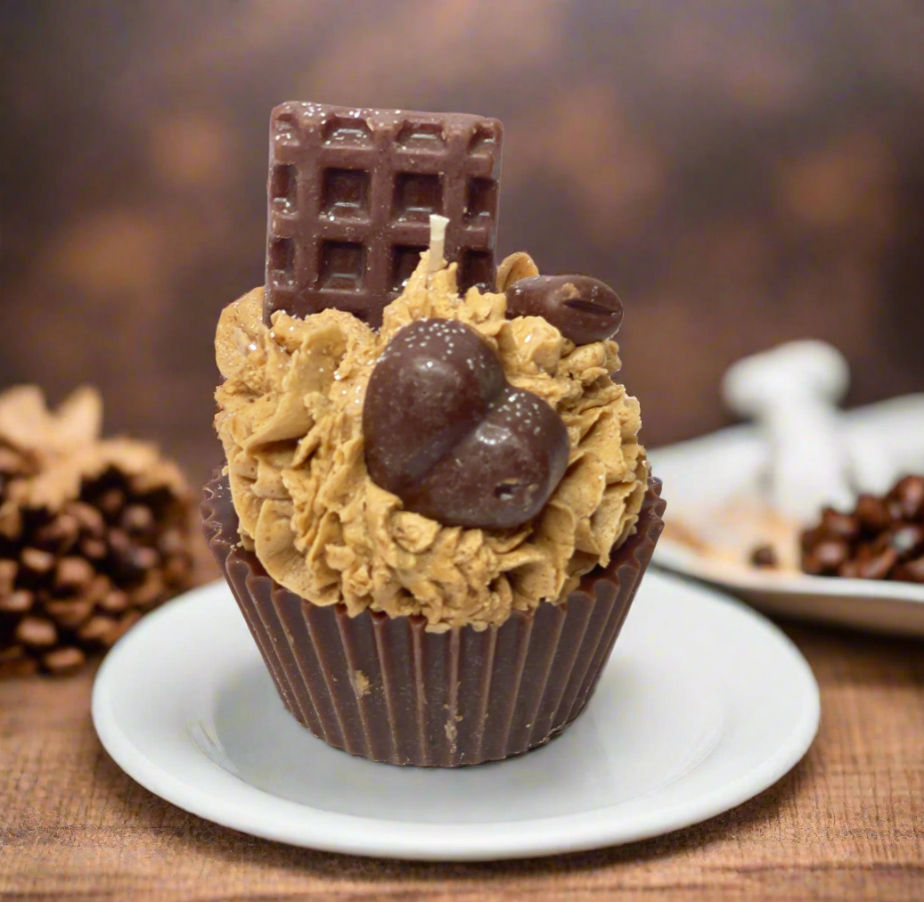 Cafe Mocha Latte Candle Cupcake