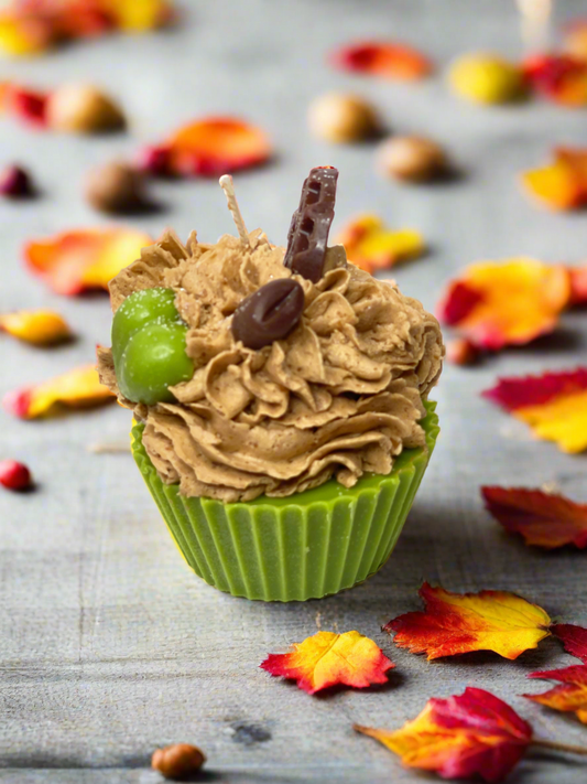Falling Leaves Candle Cupcake
