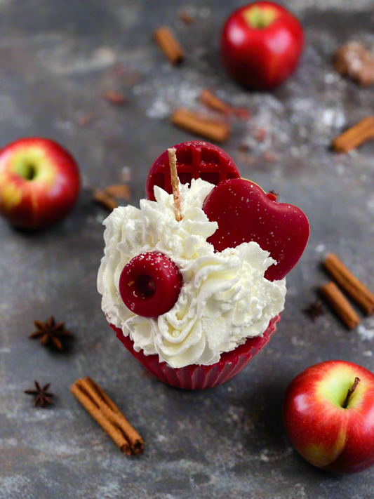 Apple Cinnamon Crumble Candle Cupcake
