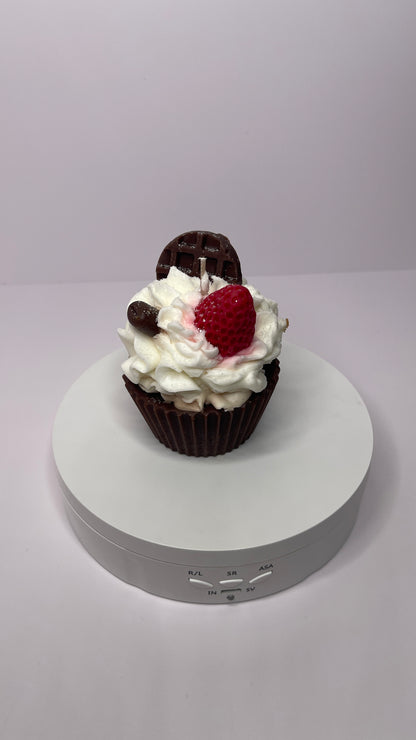 Cafe Mocha Latte Candle Cupcake