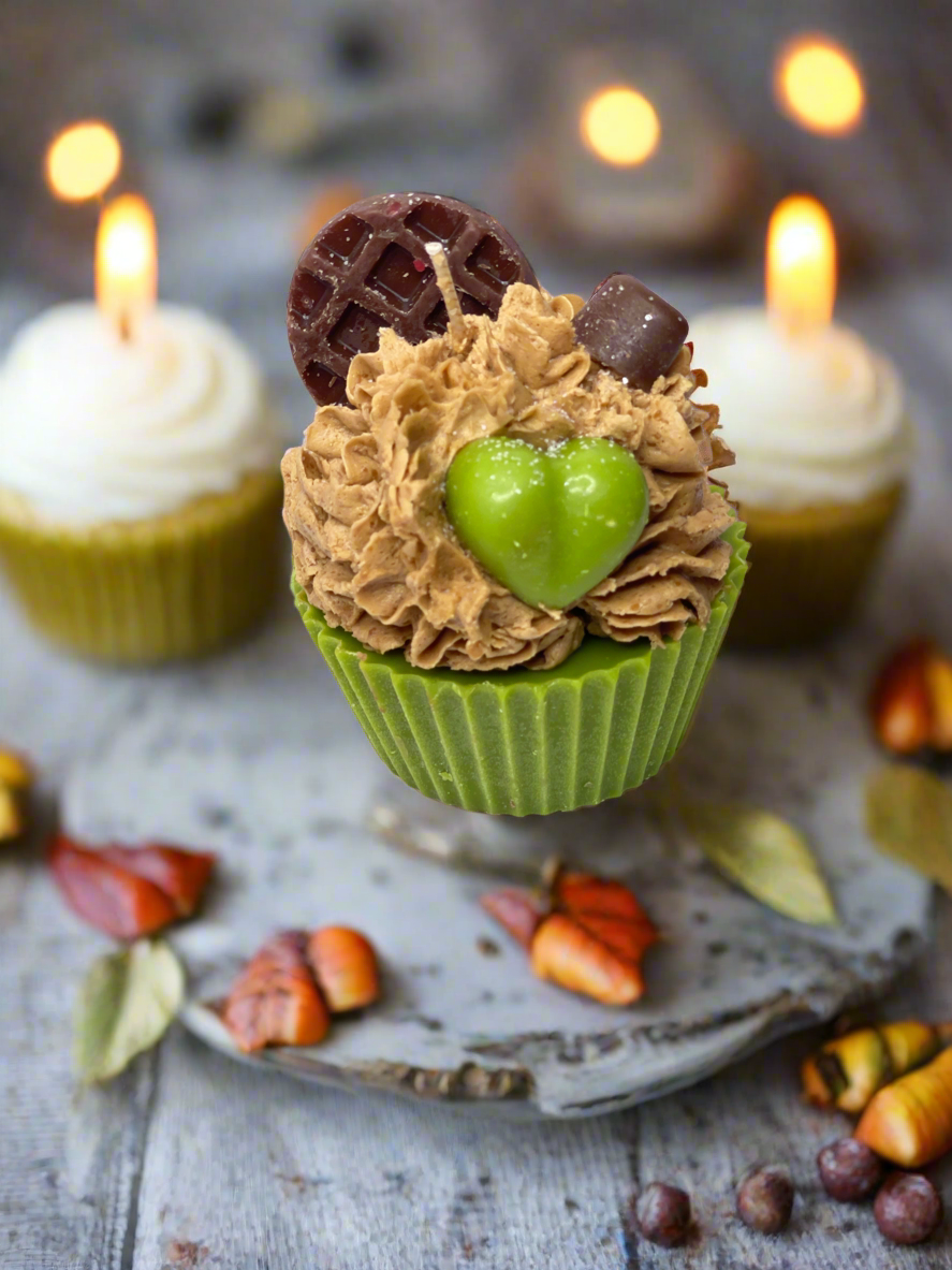 Falling Leaves Candle Cupcake